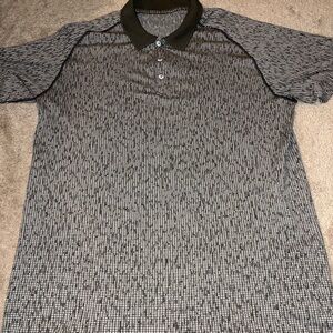 lululemon athletica Black and White Patterned Polo Shirt